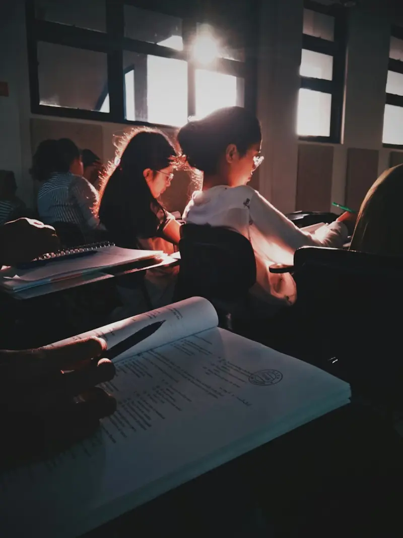 Student studying
